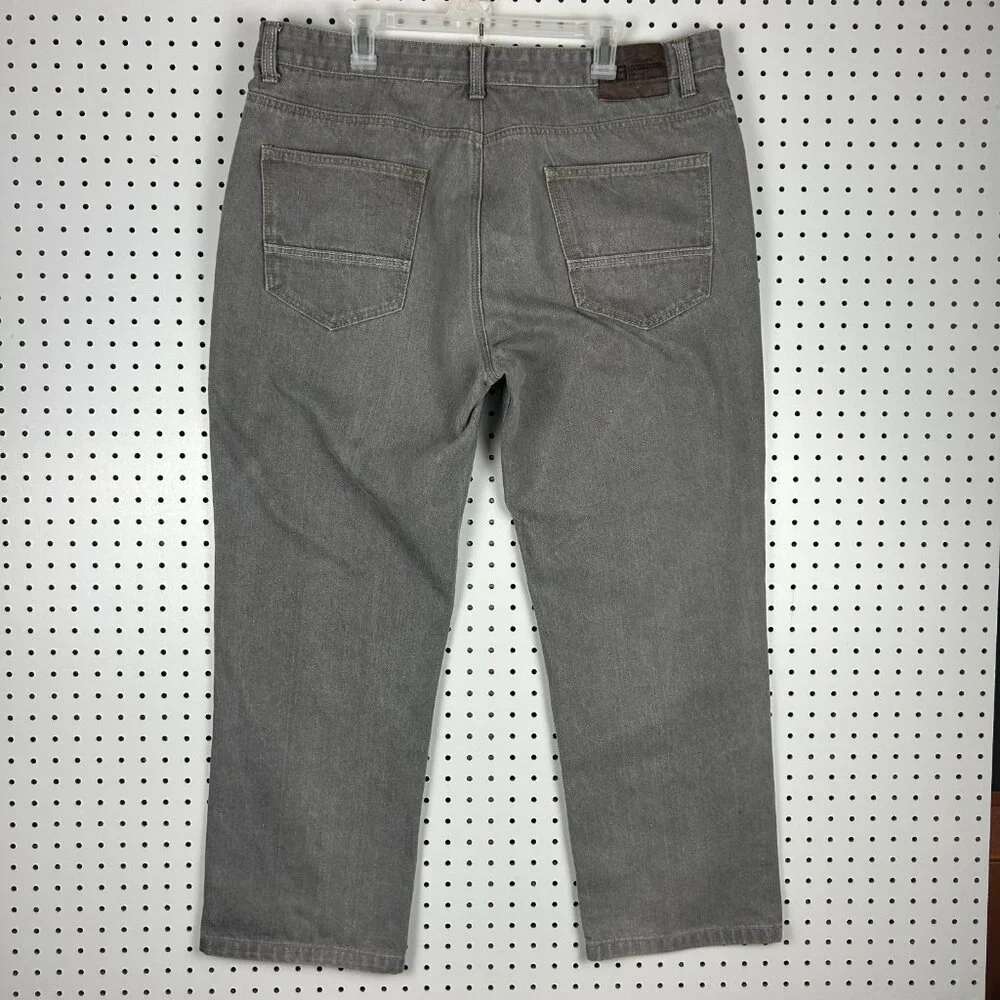 Godbody‎ Baggy 90s Jeans 40x30 Hip Hop Gray Stitched Wide Leg Streetwear Patch